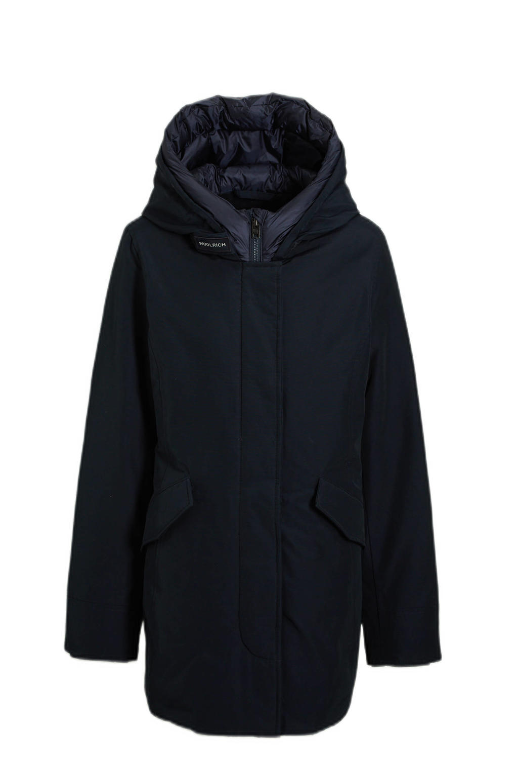 Woolrich winterjas met all over print blauw