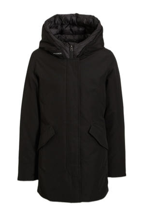  winterjas met all over print zwart