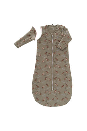gevoerde baby winter slaapzak Deer olive