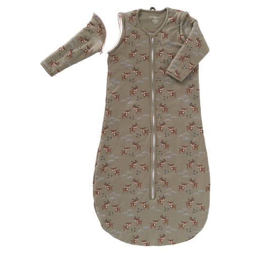 Fresk gevoerde baby winter slaapzak Deer olive Babyslaapzak Groen All over print 70