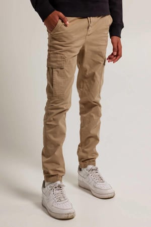 slim fit cargobroek Pharrel JR zand