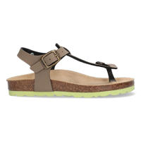 thumbnail: Taupe jongens Braqeez Sammy Spain sandalen van imitatieleer/voering: textiel met gesp en effen