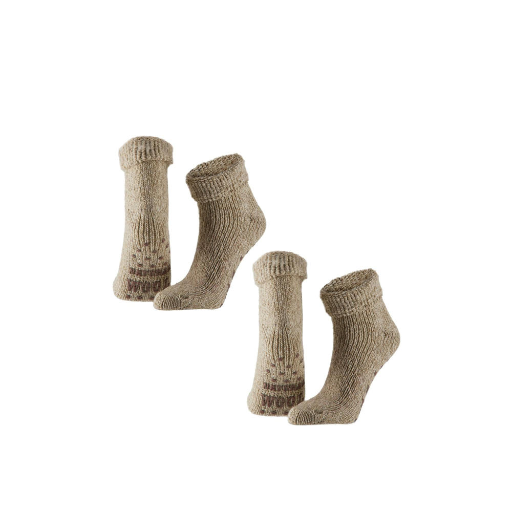 Apollo gemeleerde huissokken - set van 2 beige