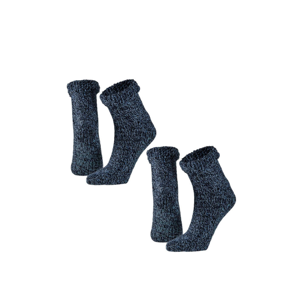 Apollo gemeleerde huissokken - set van 2 blauw