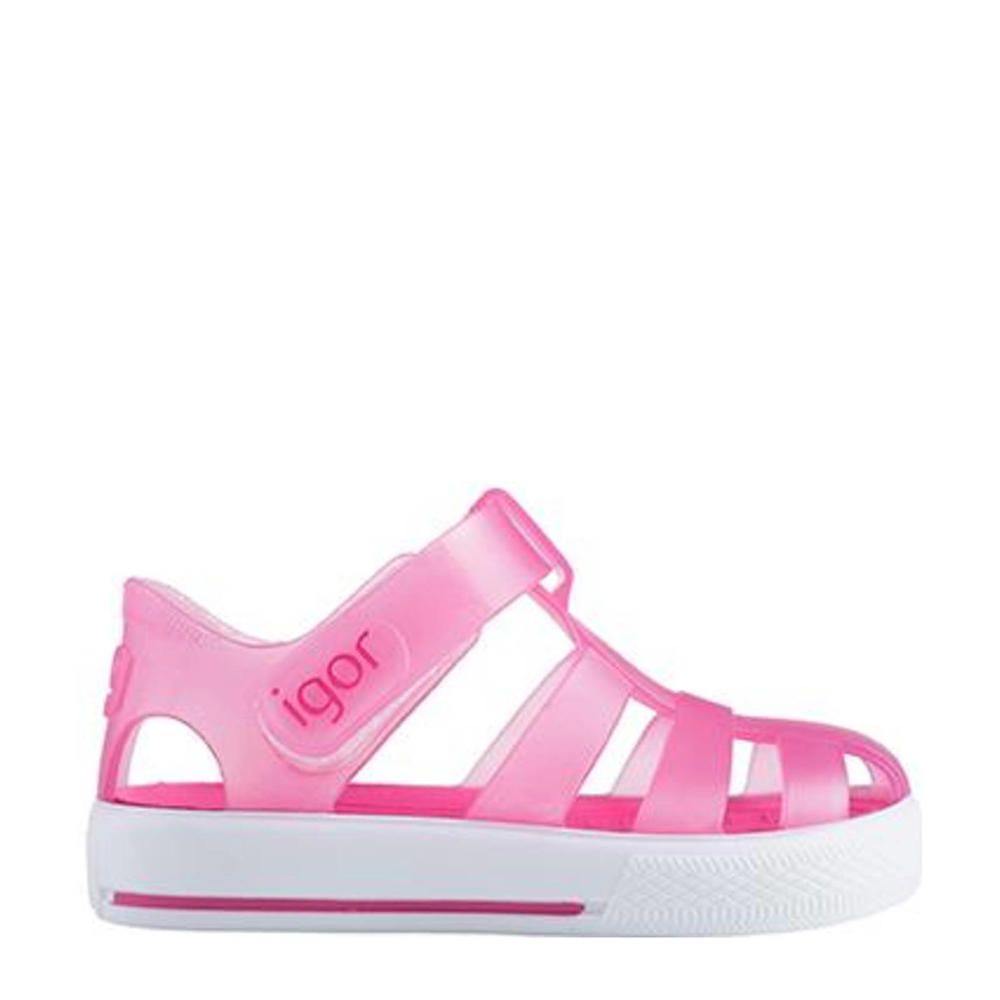 Fuchsia meisjes Igor waterschoenen van rubber/voering: rubber met klittenband en effen