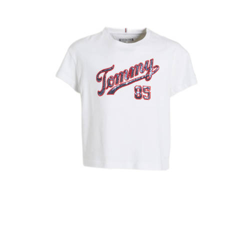 Tommy Hilfiger T-shirt van biologisch katoen wit Logo