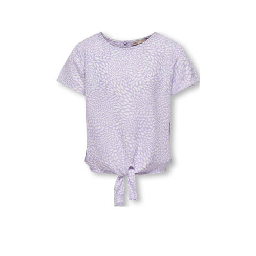KIDS ONLY GIRL top KOGLINO met all over print lila/wit Paars Meisjes Polyester Ronde hals