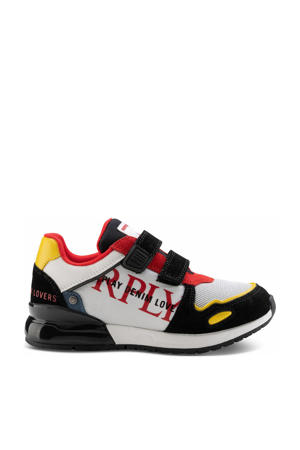 SHOOT JR-2  suède sneakers wit/rood/zwart