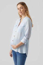 thumbnail: VERO MODA MATERNITY gestreepte zwangerschapsblouse VMMBUMPY lichtblauw