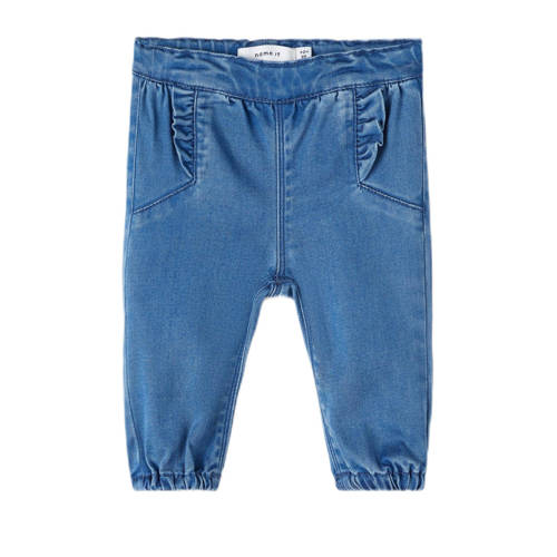 NAME IT BABY baby regular fit jeans NBFBELLA medium blue denim Blauw Meisjes Lyocell