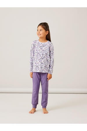 pyjama NKFNIGHTSET met bloemendessin lila/paars
