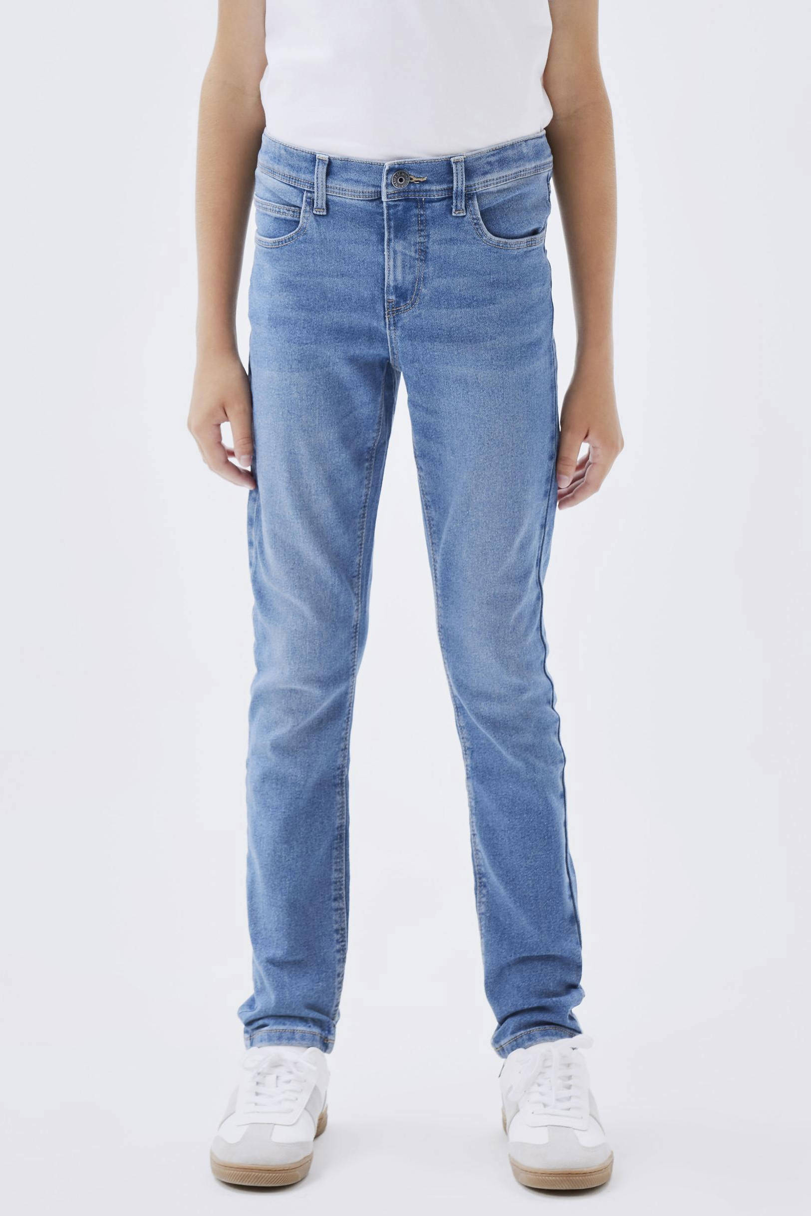 NAME IT girls Pants Nkmtheo Xslim Swe Jeans 3113-th Noos, blue (medium blue denim