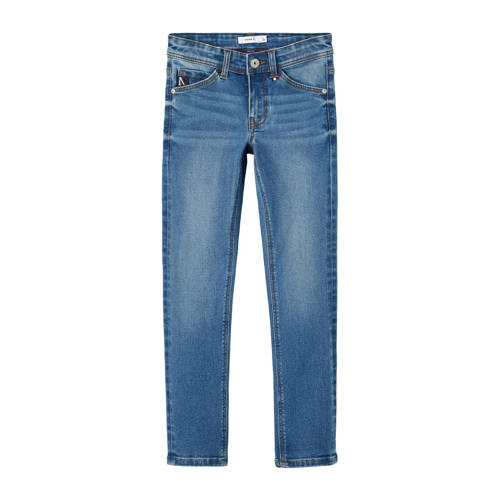 NAME IT KIDS slim fit jeans NKMTHEO XSLIM JEANS 1810-AU NOOS medium blue denim Blauw Jongens Stretchdenim