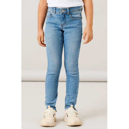 NAME IT KIDS skinny jeans NKFPOLLY light blue denim Blauw Meisjes Stretchdenim - maat 164 afbeelding