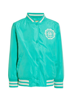 baseball jacket Merle met printopdruk mintgroen