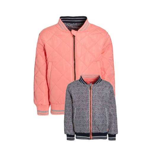 Orange Stars bomberjack zomer Marcella jacket reversible met all over print roze Jas Meisjes Polyester Opstaande kraag