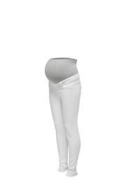 thumbnail: Witte dames ONLY MATERNITY skinny zwangerschapsjeans van stretchdenim met regular waist en elastische tailleband