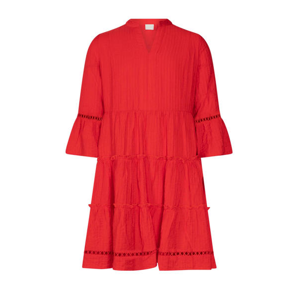 Destructief vriendelijk kraan AI&KO A-lijn jurk Kampur met ruches rood | kleertjes.com