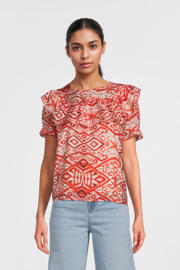 thumbnail: AI&KO top Greta Aztec met all over print en ruches rood