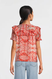 thumbnail: AI&KO top Greta Aztec met all over print en ruches rood