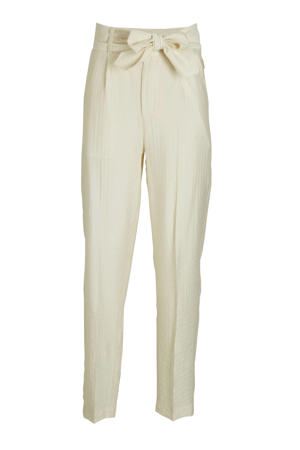 high waist straight fit broek Kira beige
