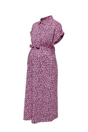 thumbnail: ONLY MATERNITY zwangerschaps- en voedingsjurk OLMHANNOVER met ceintuur roze/zwart