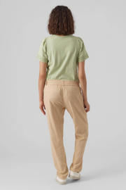 thumbnail: MAMALICIOUS regular fit broek MLBEACH met linnen ecru