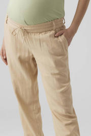 thumbnail: MAMALICIOUS regular fit broek MLBEACH met linnen ecru