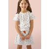 Little Label shortama met all over print van katoen ecru/blauw/rood