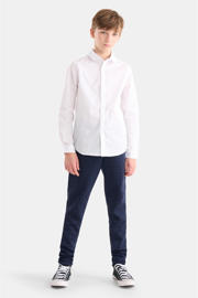 thumbnail: Witte jongens Shoeby overhemd Basic van katoen met lange mouwen, klassieke kraag en knoopsluiting