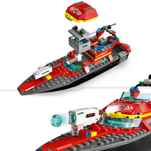 Lego City Reddingsboot Brand 60373 Bouwset | Bouwset van