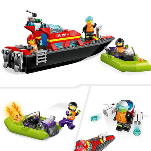 Lego City Reddingsboot Brand 60373 Bouwset | Bouwset van