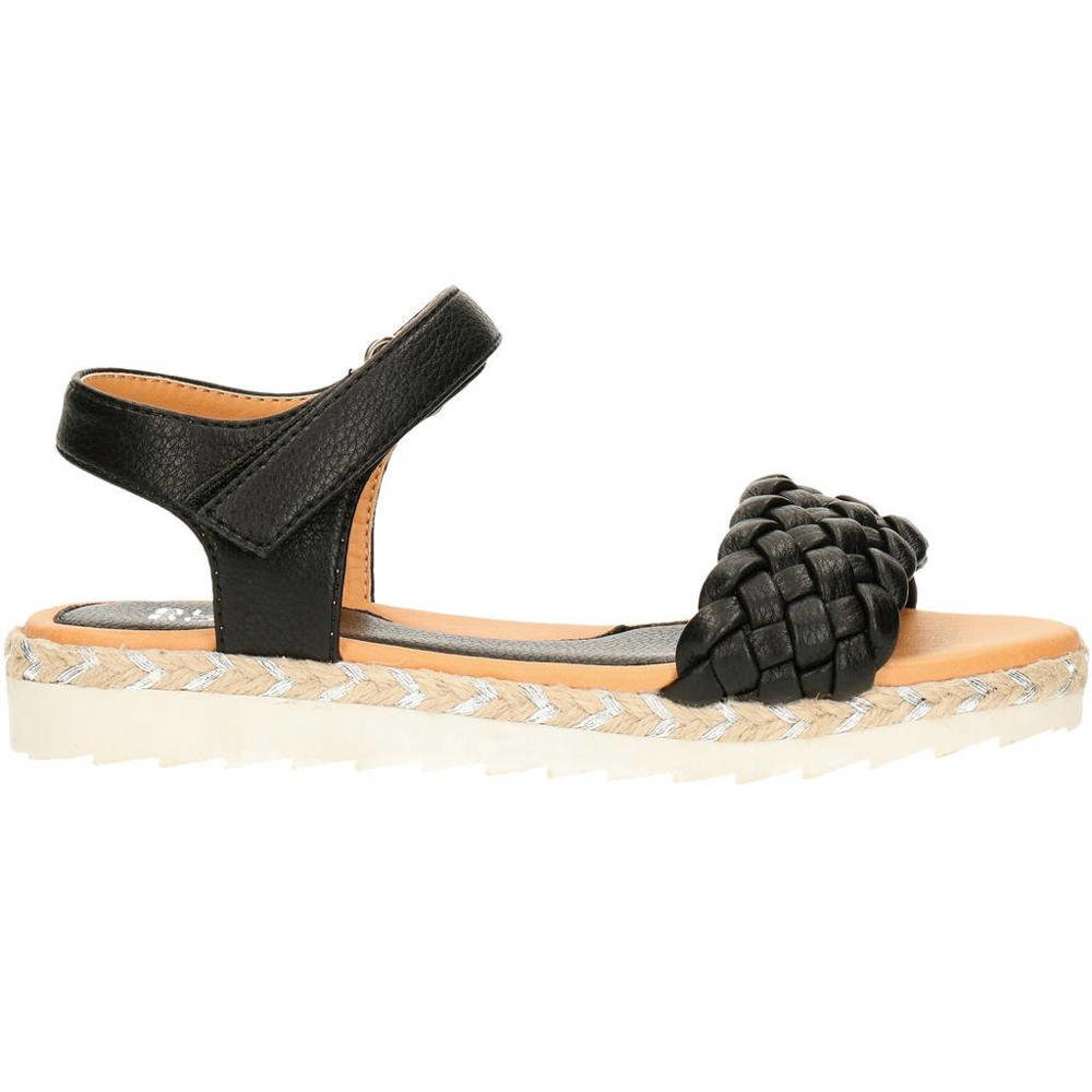 Zwarte meisjes bullboxer sandalen van imitatieleer met klittenband