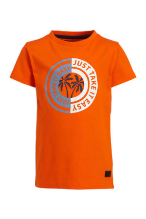 T-shirt Marcel met printopdruk oranje