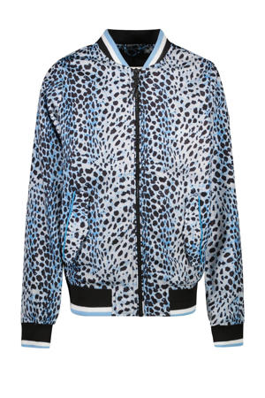 bomberjack zomer ZHURI met dierenprint blauw/zwart