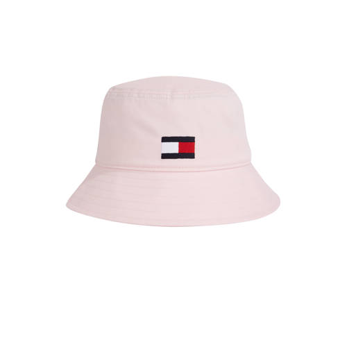Tommy Hilfiger bucket hat met logo lichtroze Hoed Jongens/Meisjes Biologisch katoen