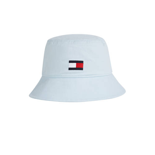 Tommy Hilfiger bucket hat met logo lichtblauw Hoed Jongens/Meisjes Biologisch katoen