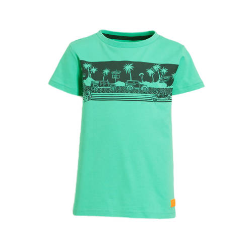 Orange Stars T-shirt Mauk met printopdruk mintgroen Jongens Katoen Ronde hals