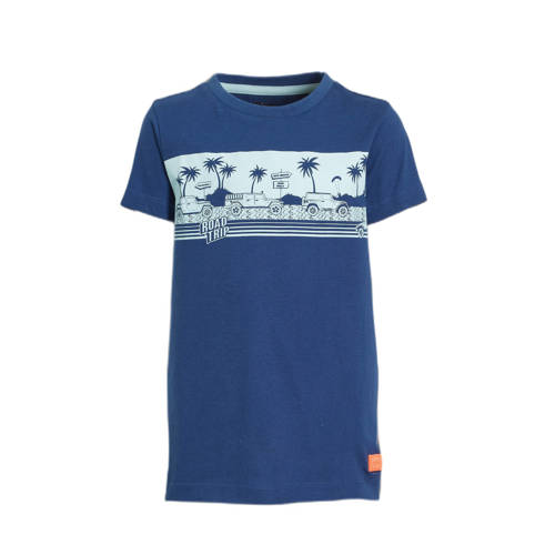 Orange Stars T-shirt Mauk met printopdruk blauw Jongens Katoen Ronde hals