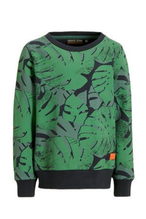 sweater Maron met all over print groen