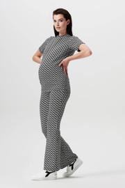 thumbnail: Supermom zwangerschapsshirt Fortville met all over print zwart/wit