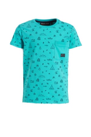 T-shirt Marcello met all over print turquoise