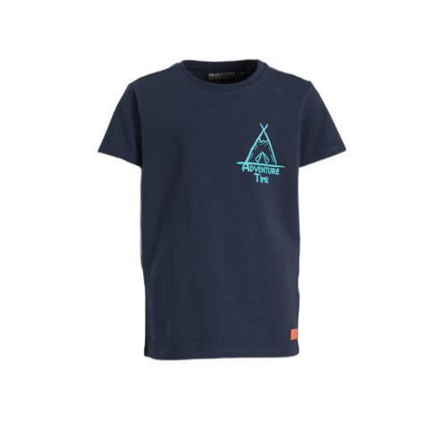 Orange Stars T-shirt Menko met printopdruk donkerblauw Jongens Stretchkatoen Ronde hals