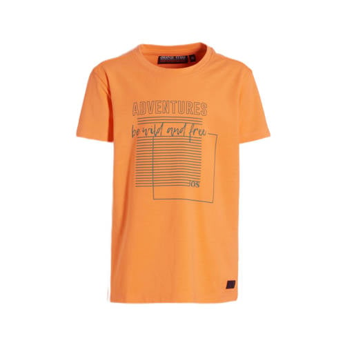 Orange Stars T-shirt Marino met printopdruk oranje Jongens Stretchkatoen Ronde hals