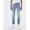 NAME IT KIDS slim fit jeans NKMTHEO light blue bleached denim