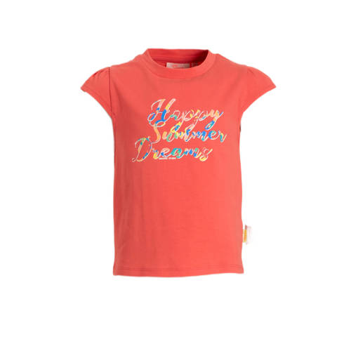 Orange Stars T-shirt Marlynn met tekst roze Meisjes Stretchkatoen Ronde hals