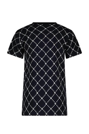 T-shirt NEILY met all over print donkerblauw