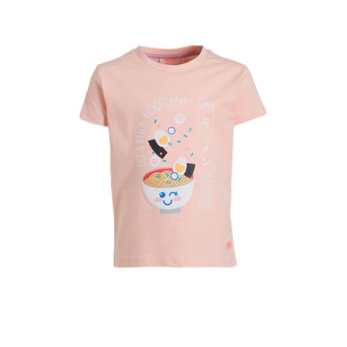 Orange Stars T-shirt Mariska met printopdruk roze Meisjes Stretchkatoen Ronde hals