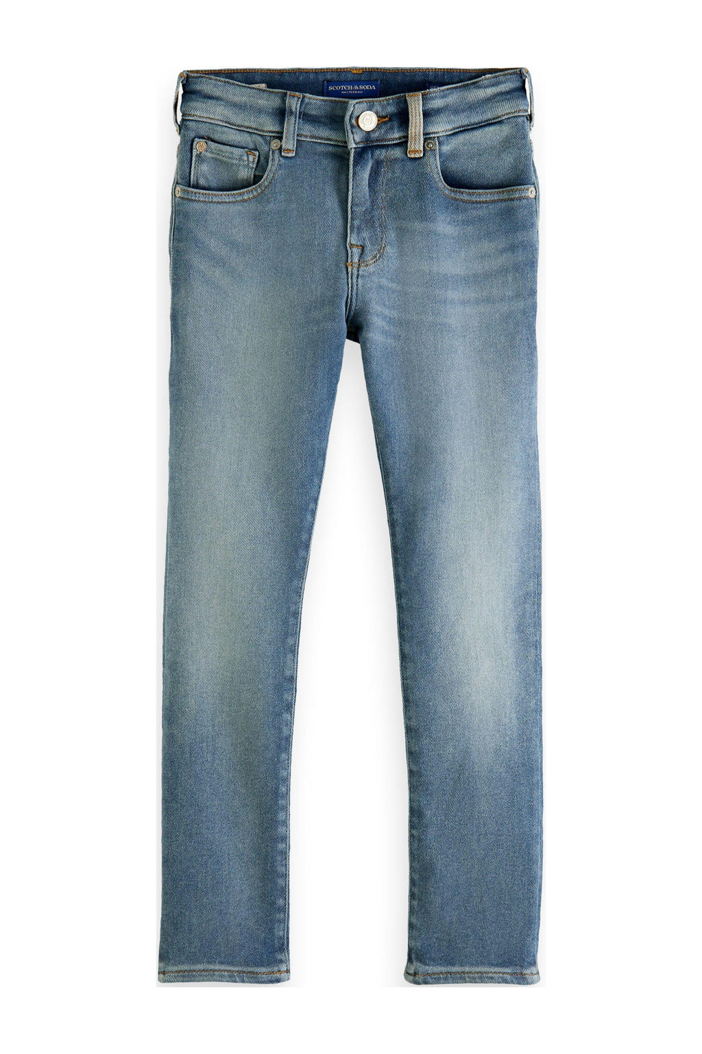 Stonewashed jongens Scotch & Soda slim fit jeans van stretchdenim met regular waist