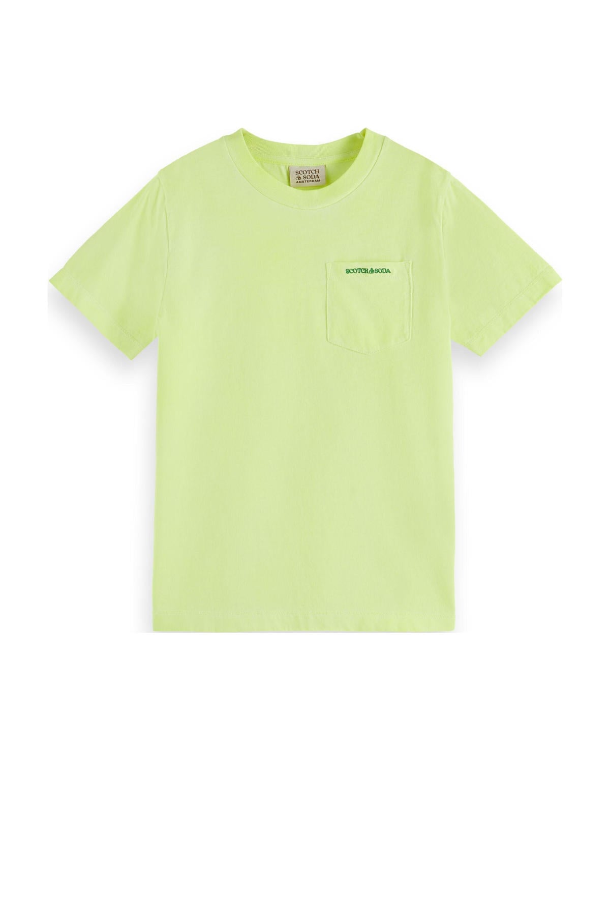 Scotch & Soda T-shirt van katoen limegroen | kleertjes.com